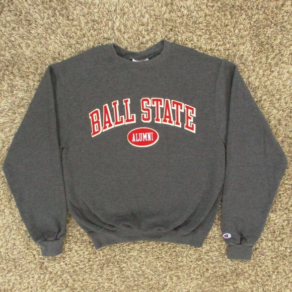 Ball State University Sweater Men Small Gray BSU Alumni Crewneck Fleece Pullover - Picture 1 of 8